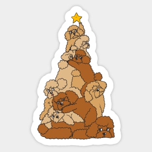 Christmas Tree Poodle Sticker